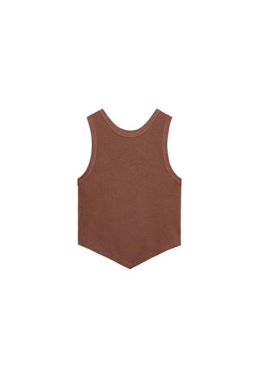 SOEPELVALLENDE TOP MET OPENING OP DE RUG - Terracotta van Zara