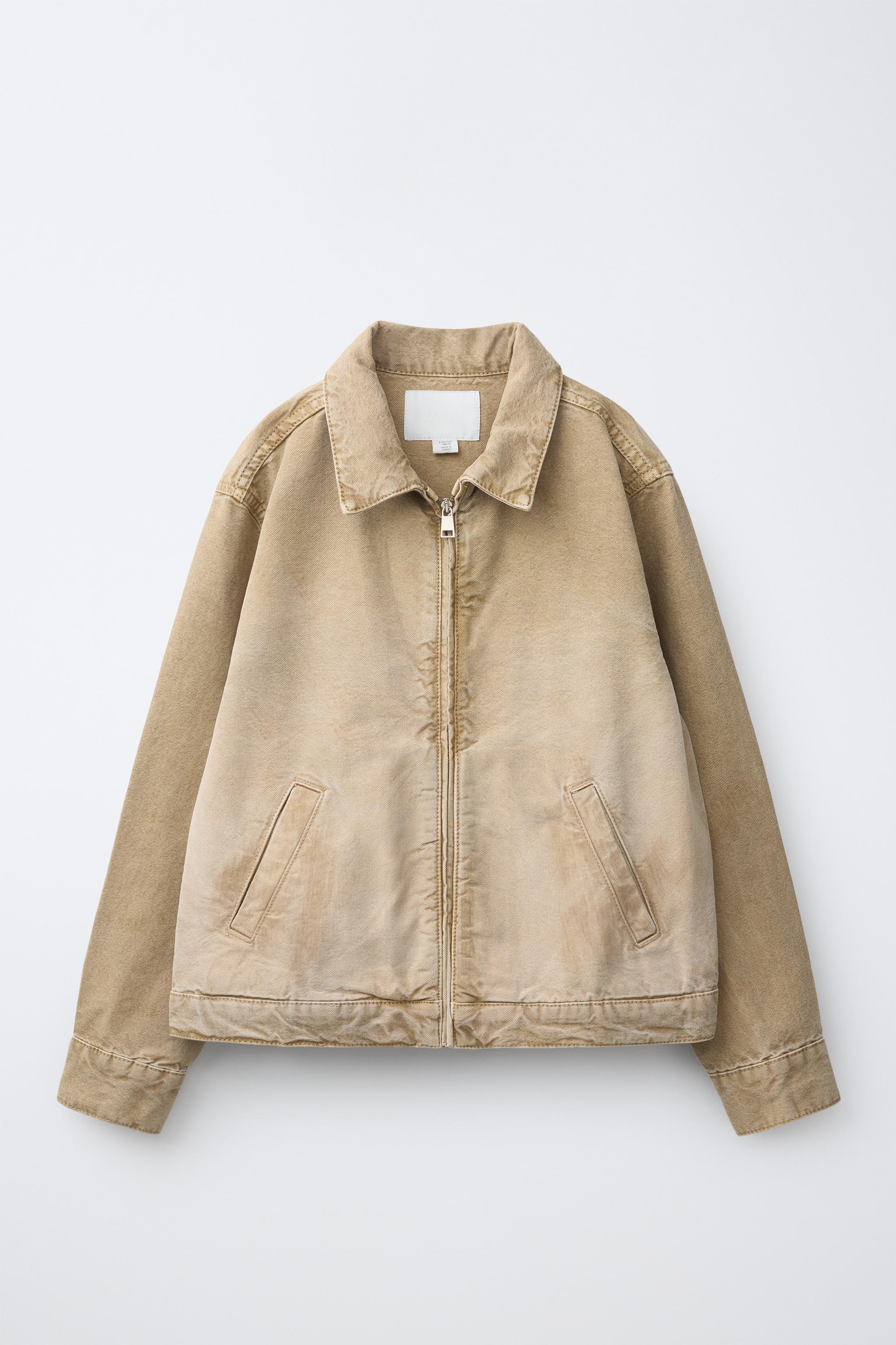 BLOUSON EN TOILE EFFET DÉLAVÉ