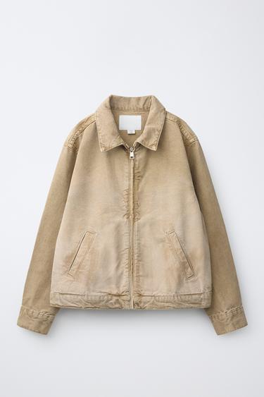 FADED-EFFECT CANVAS JACKET - Ecru by Zara - Image 0