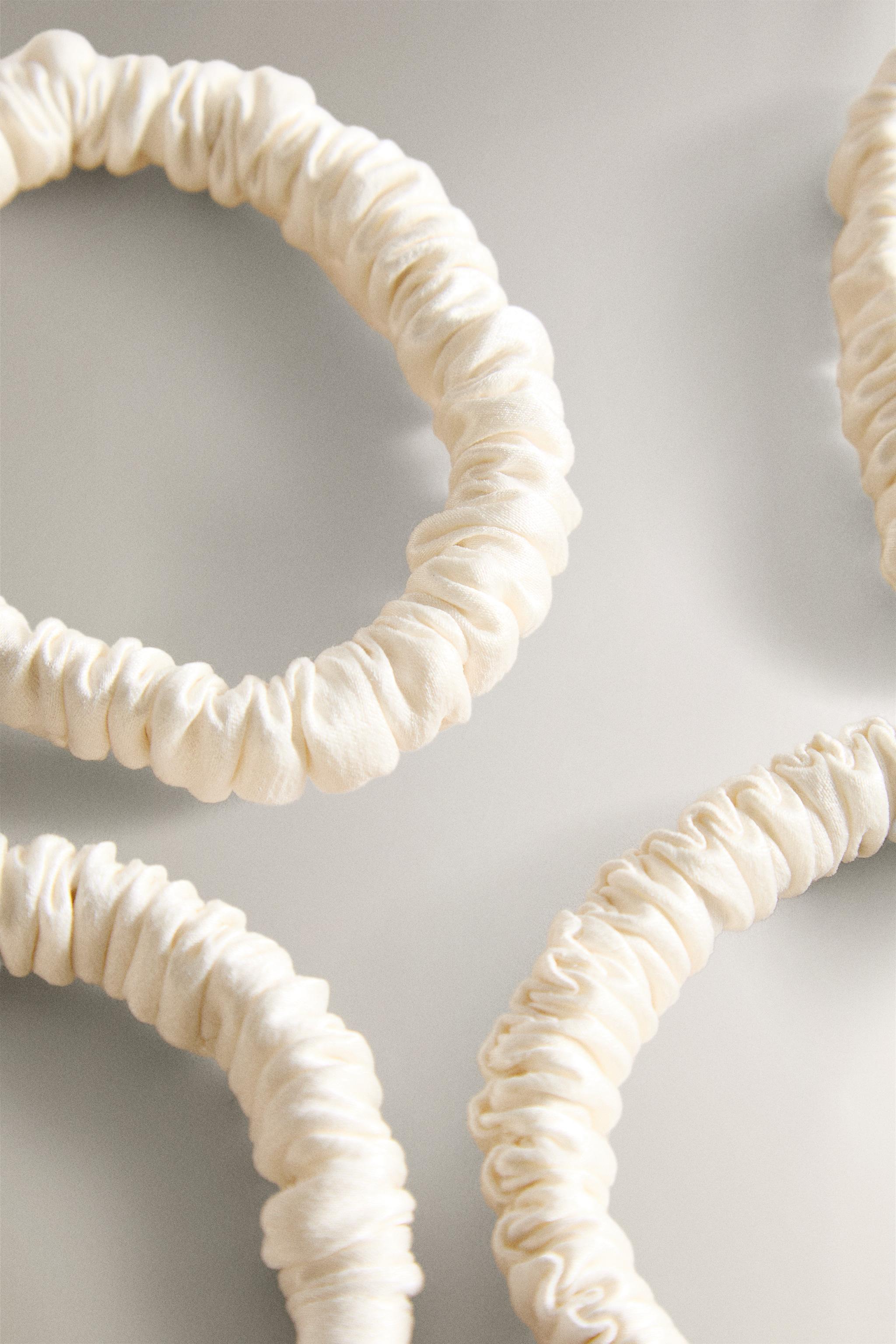 SET OF THIN MULBERRY SILK HAIR TIES (SET OF 4)