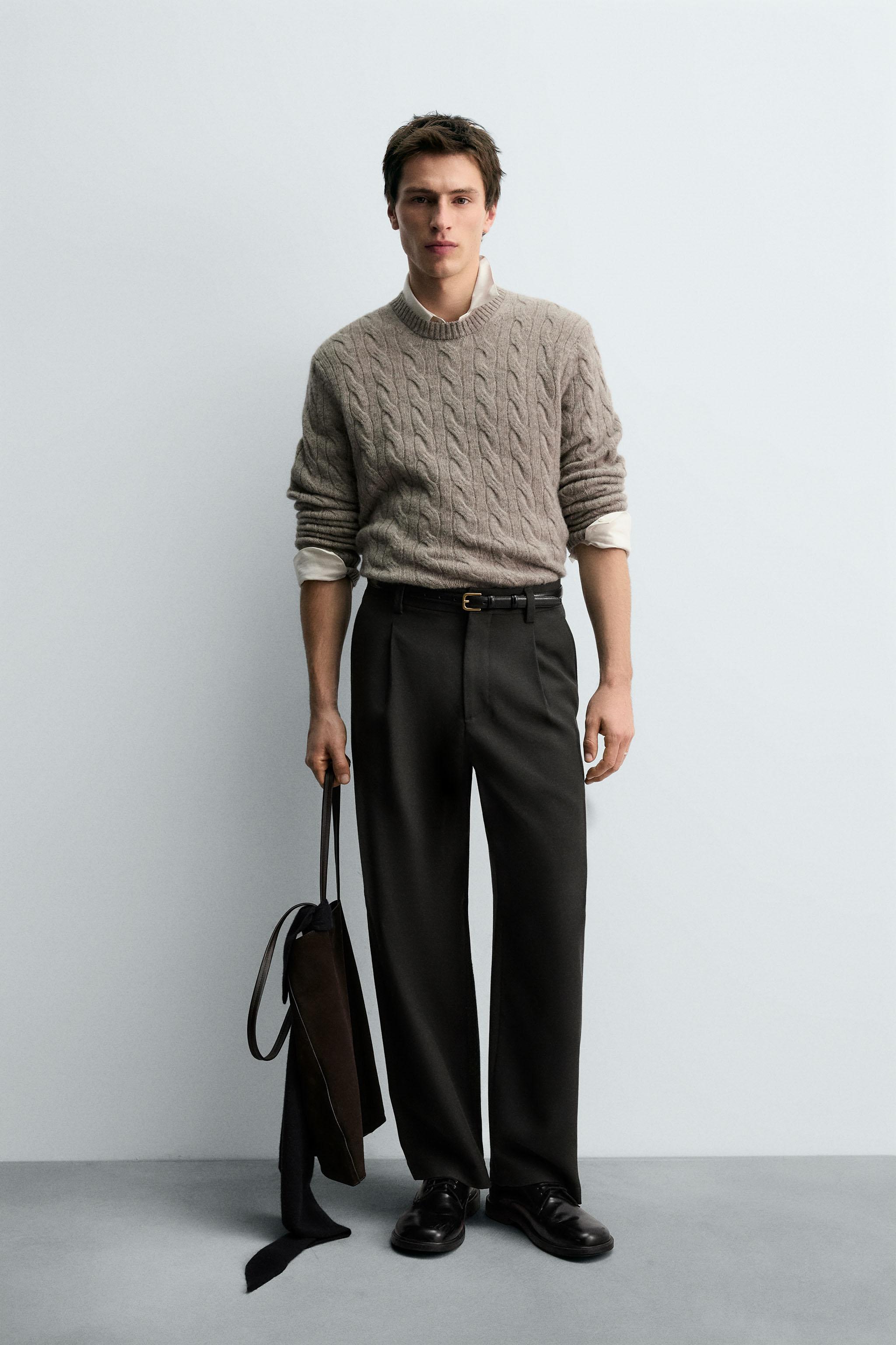 100% WOOL CABLE SWEATER