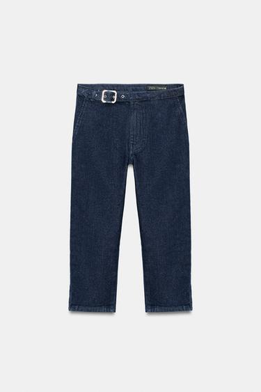Z1975 BELTED CAPRI JEANS - Blue by Zara - Image 6