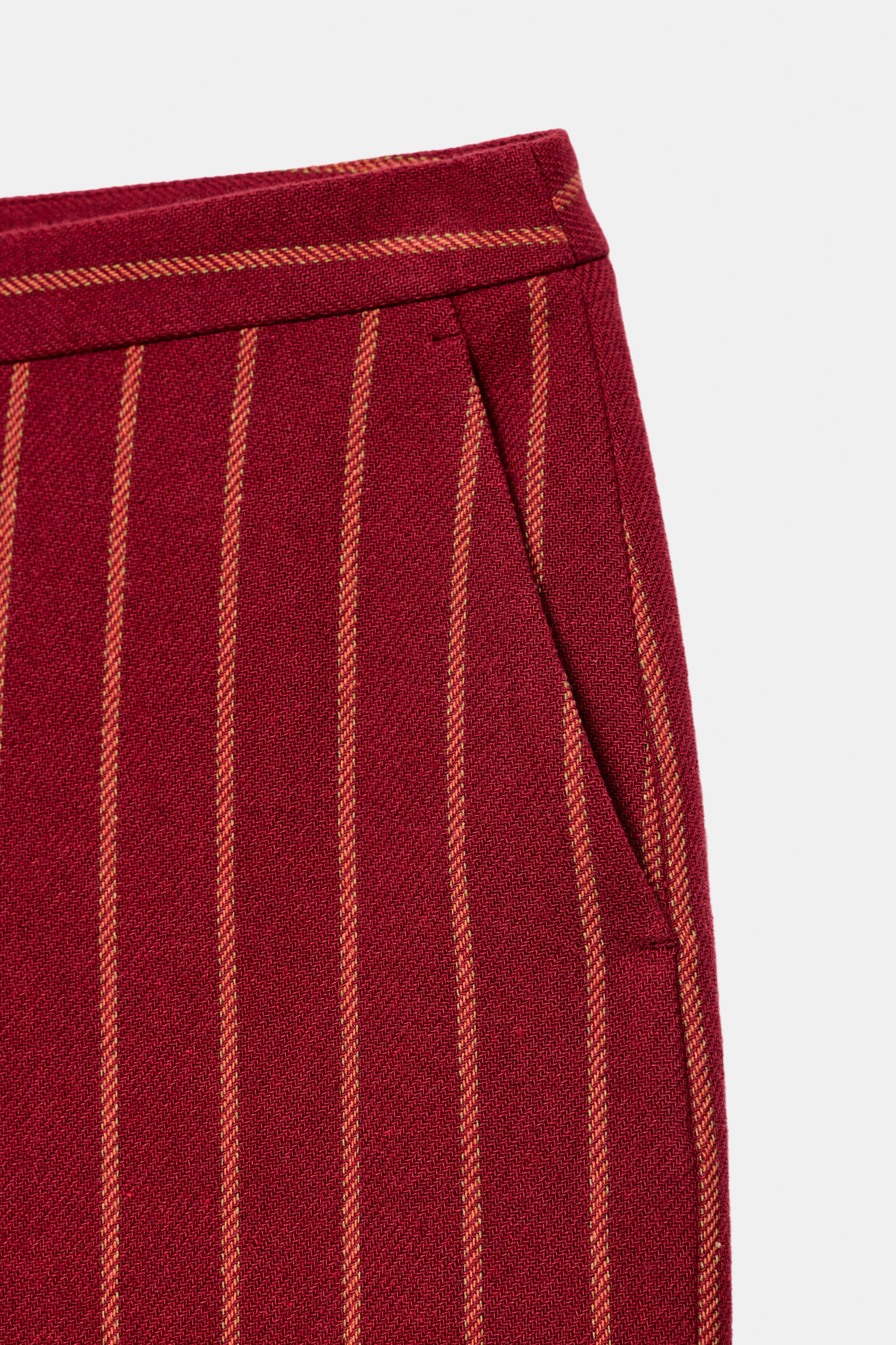 Zara ÇİZGİLİ STRAIGHT FIT PANTOLON görsel 8
