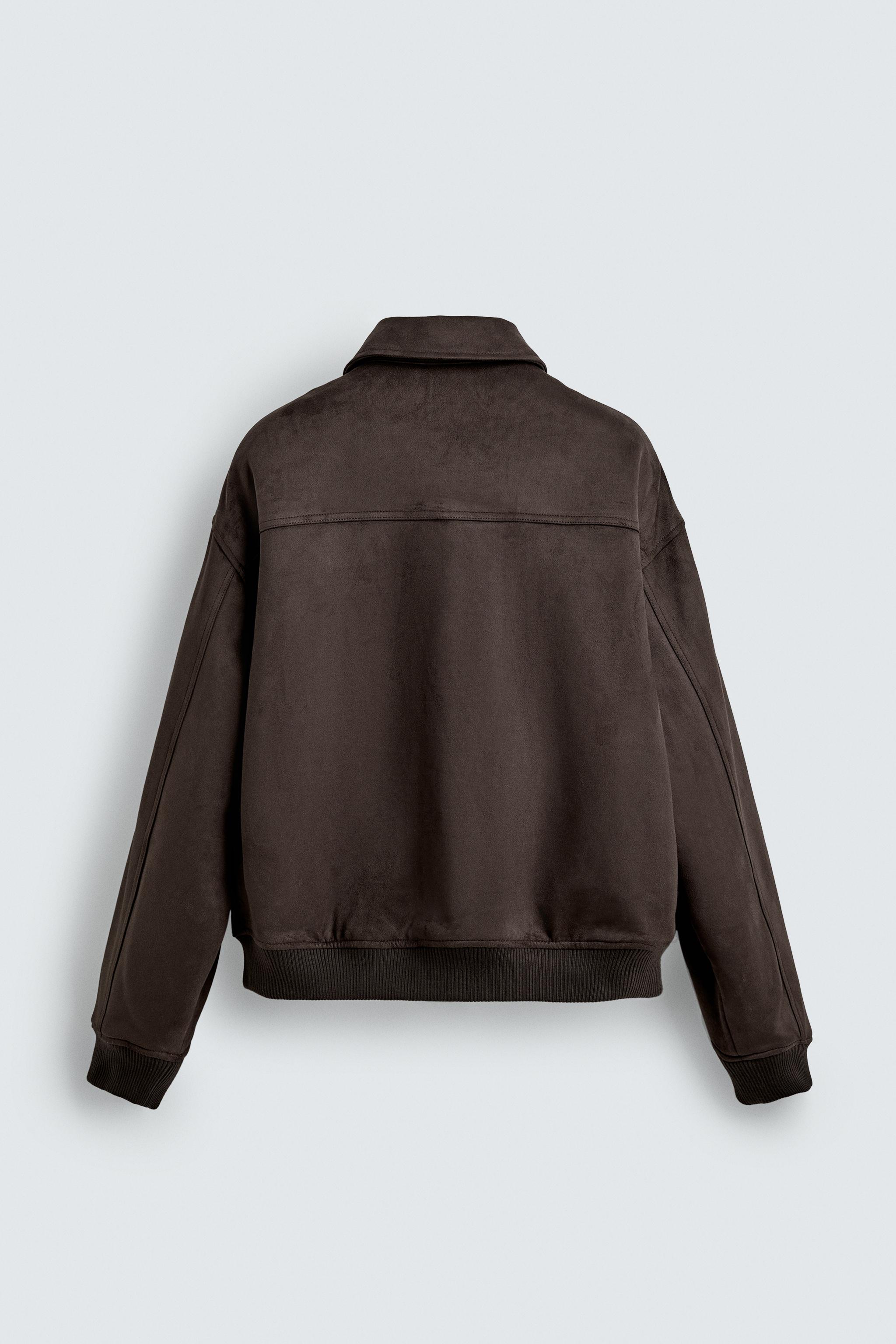 FAUX SUEDE QUILTED JACKET