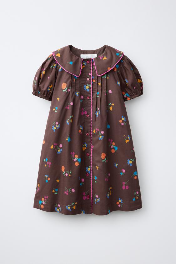 FLORAL PRINT DRESS - Brown de Zara - Imagen 0