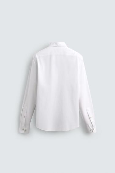 CHEMISE STRUCTURÉE EN COTON - Blanc de Zara - Image 6