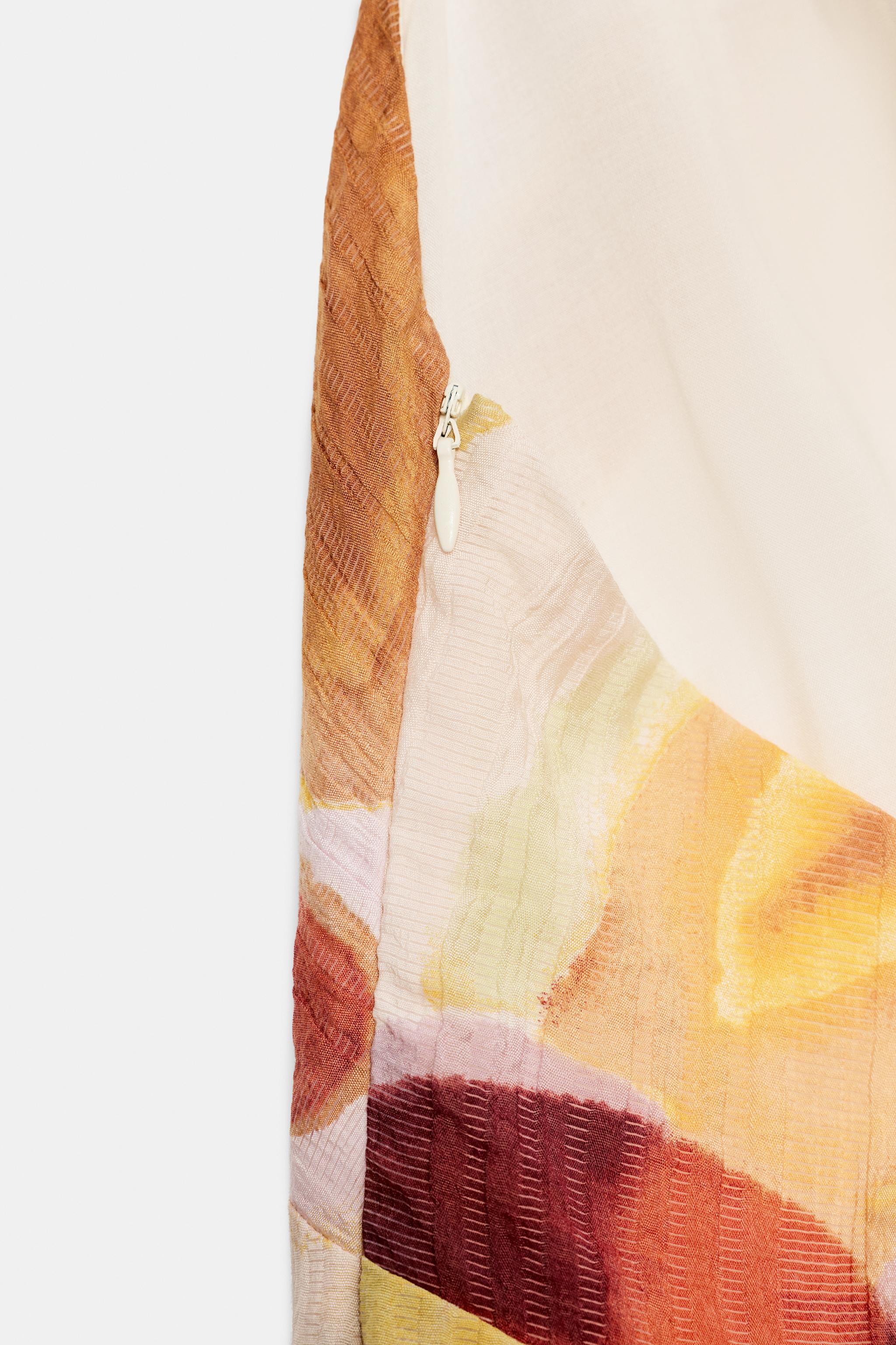 PRINTED MIDI DRESS WITH COMBINATION BACK