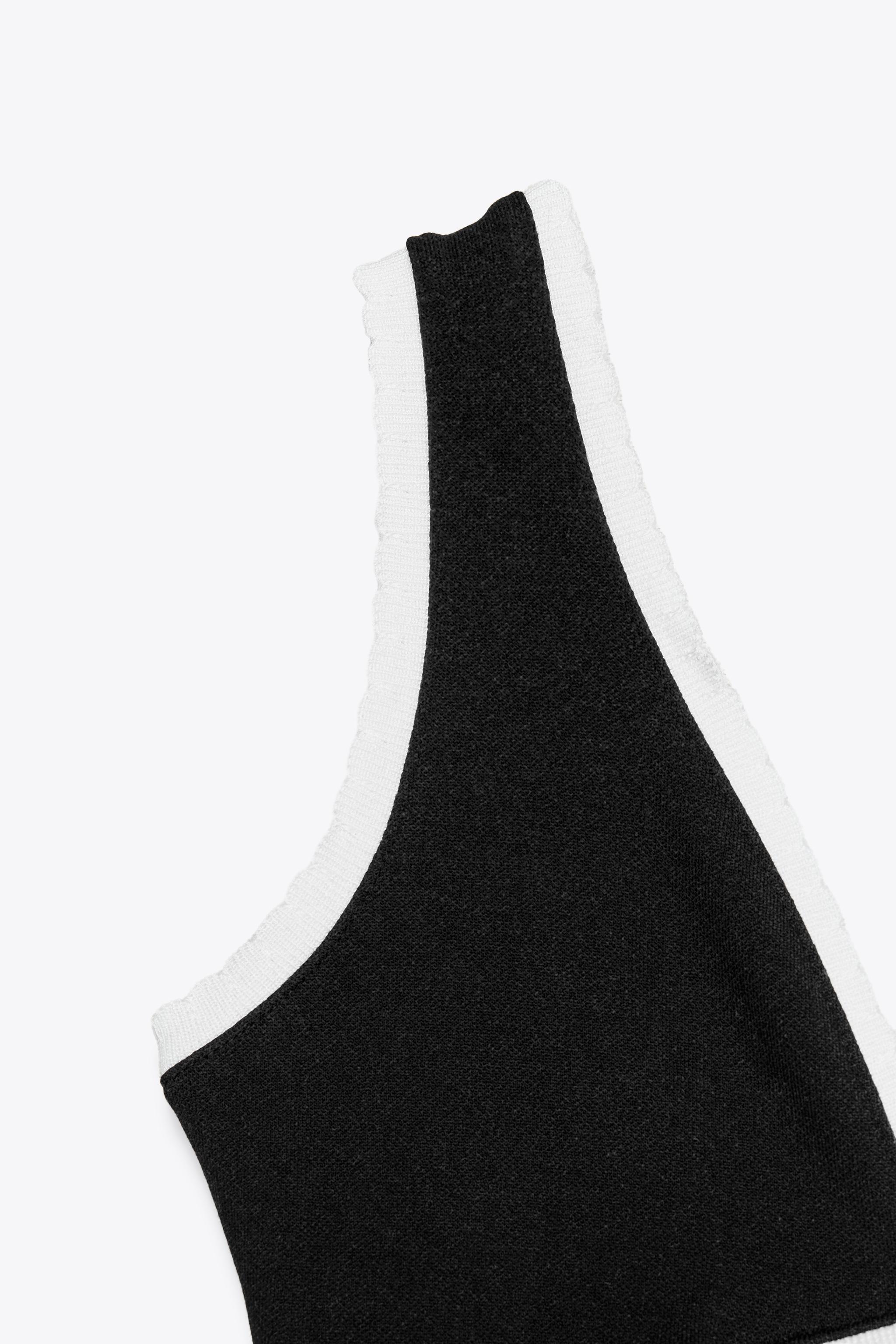 ZARA コントラスト仕上げワンピース 5584/211 コントラスト仕上げワンピース - ブラック | ZARA Japan / 日本