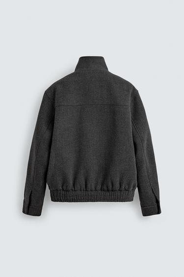 ZIP-UP SYNTHETIC WOOL JACKET - Grey by Zara - Image 7