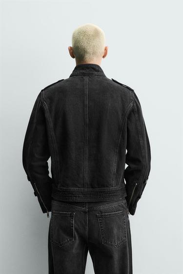 VESTE EN DENIM AVEC BRANDENBOURGS ET BOUTONS - Charbon de Zara - Image 2
