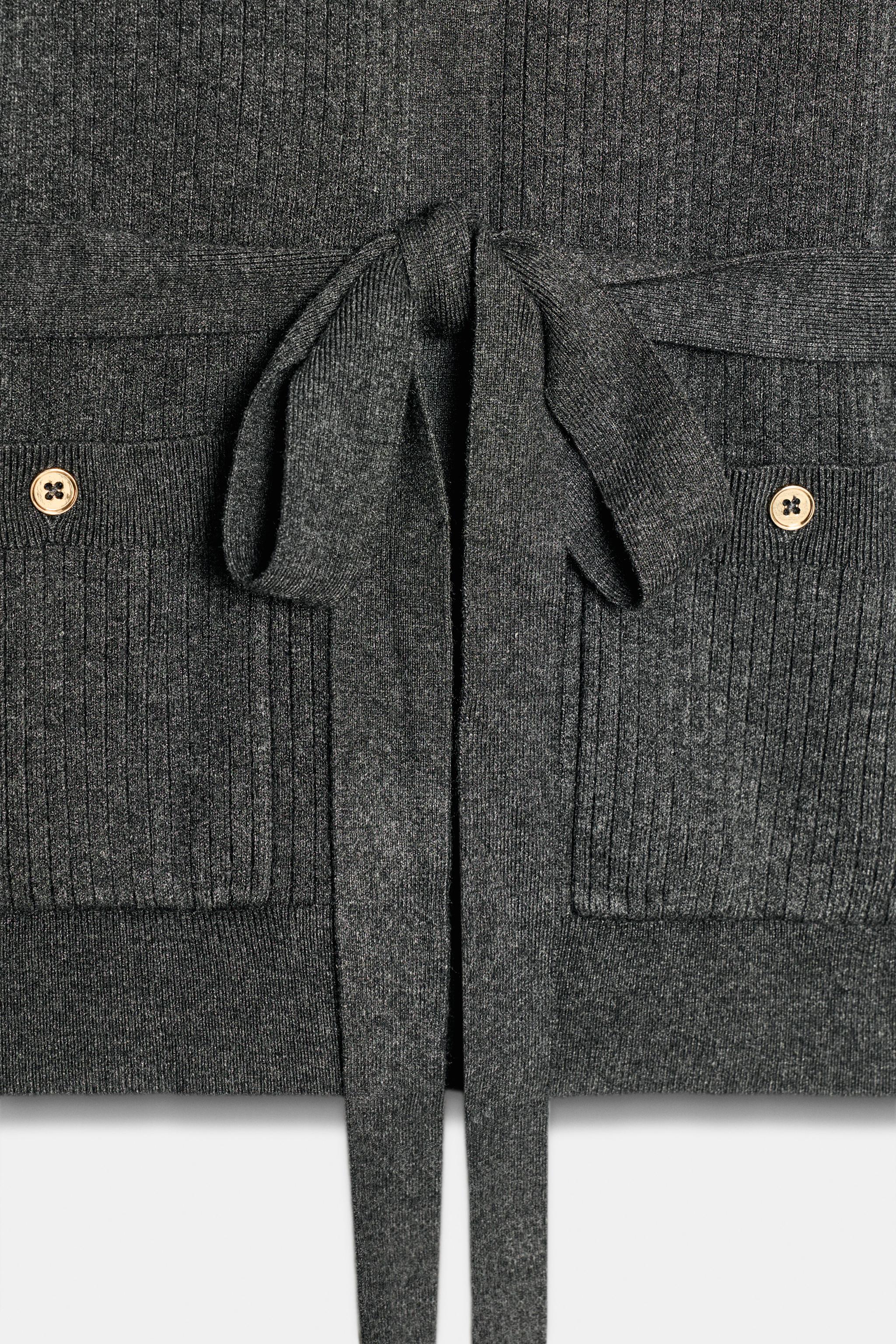 RIB KNIT BELTED CARDIGAN