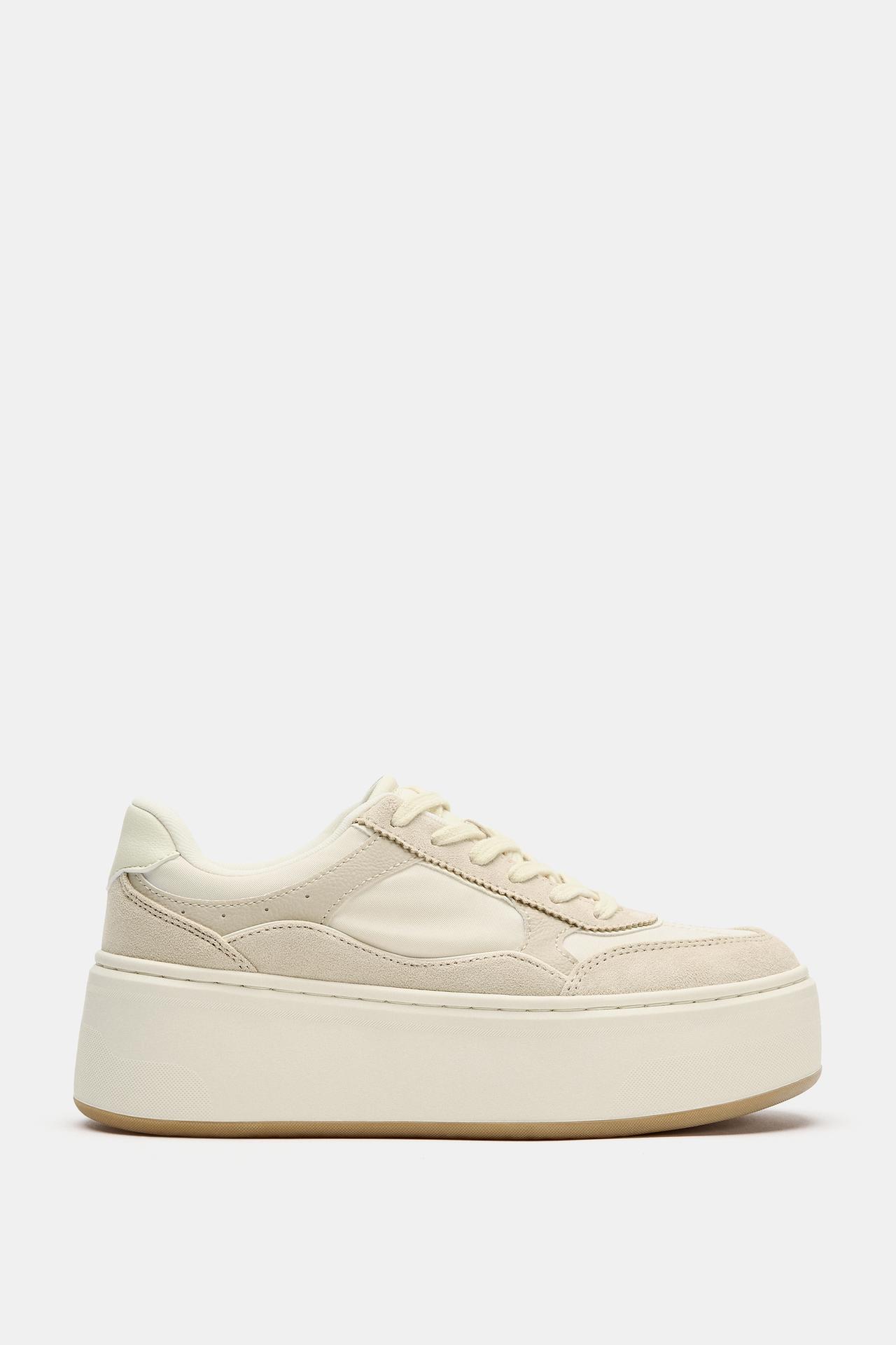 PLATFORM SNEAKERS — Sandy Brown