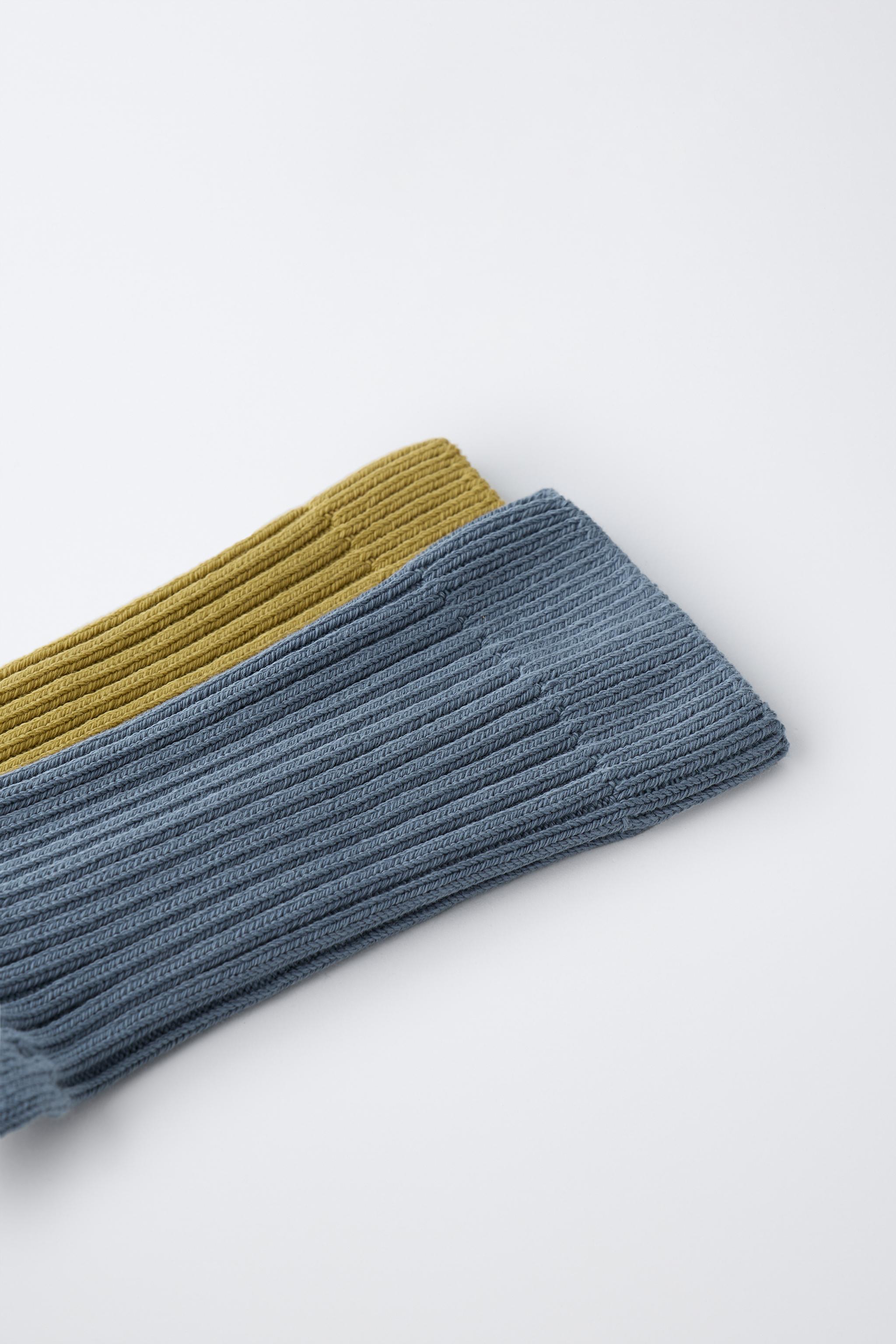 TWO-PACK OF RIBBED HIGH SOCKS