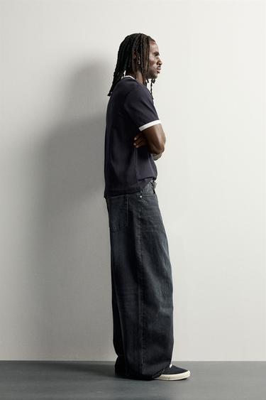 Zara BAGGY FIT JEANS - Charcoal
