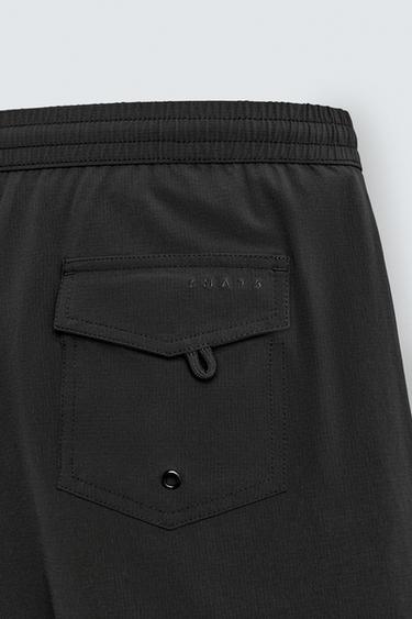 SHORT STRUCTURED SWIMMING TRUNKS - Black by Zara - Image 9