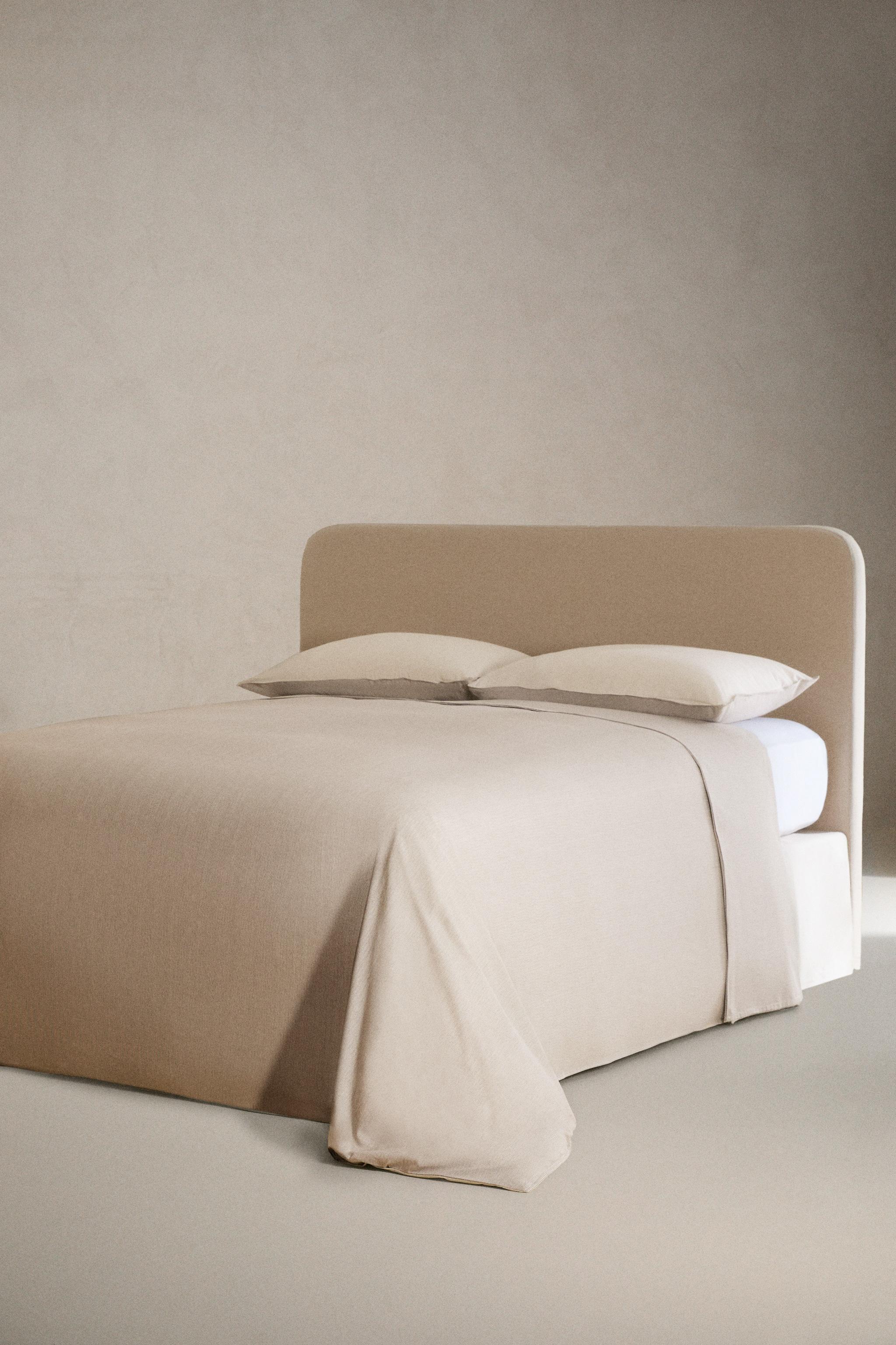 STRIPED FLAT SHEET — Beige