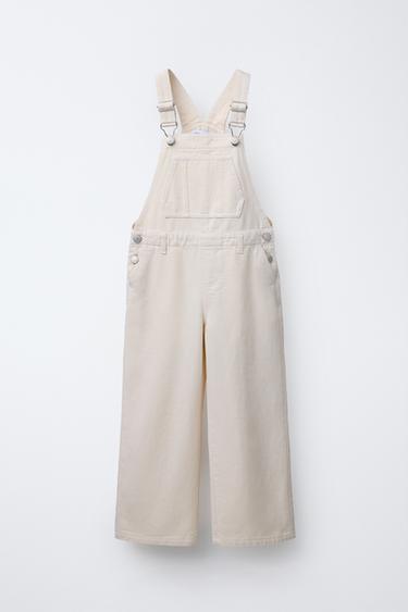 LONG DENIM DUNGAREES - Ecru by Zara