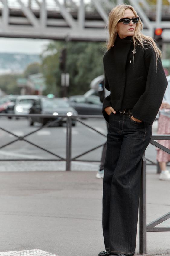 VESTE BOMBER CROISÉE EN MAILLE