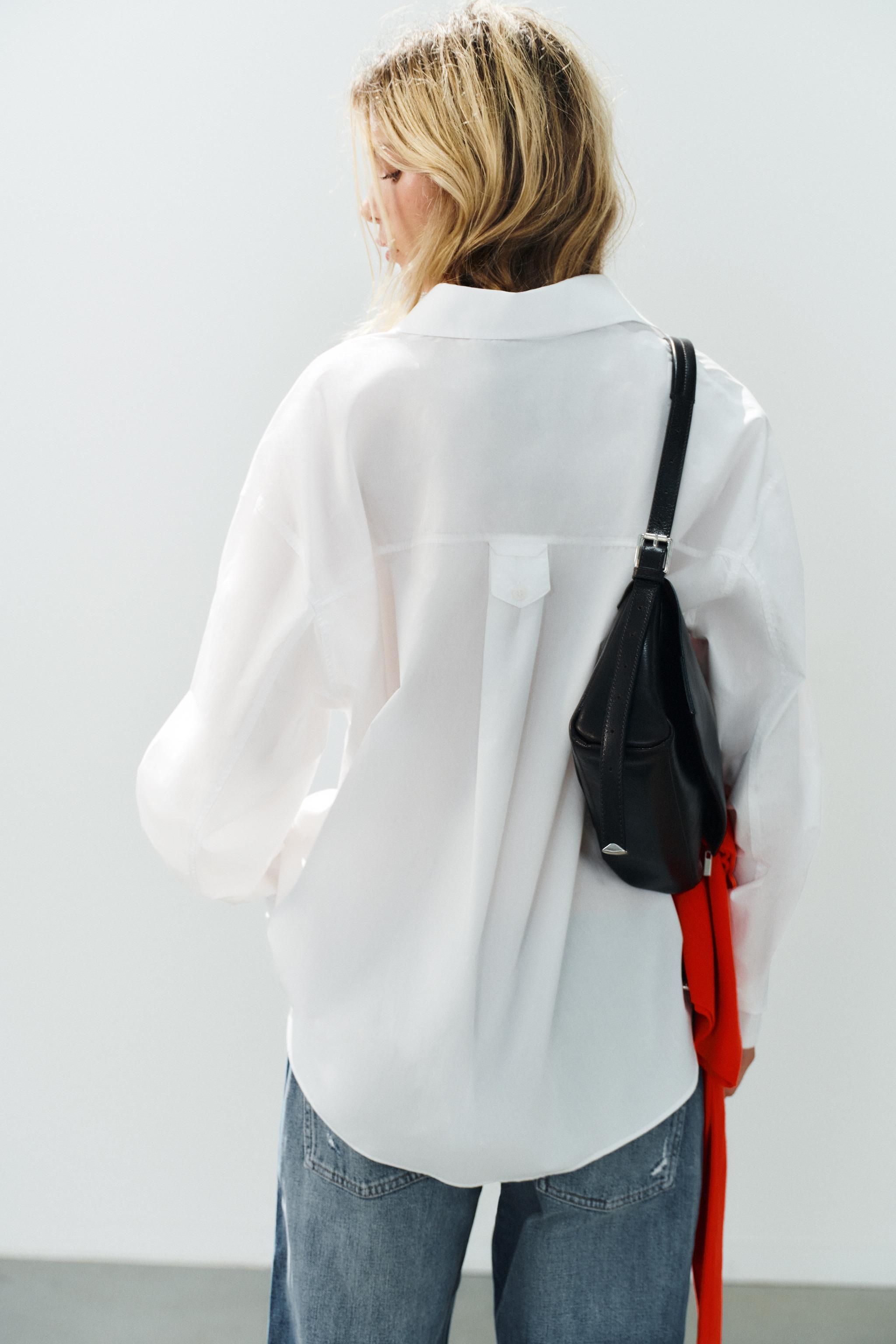 Zara CEPLİ OVERSIZE GÖMLEK görsel 6
