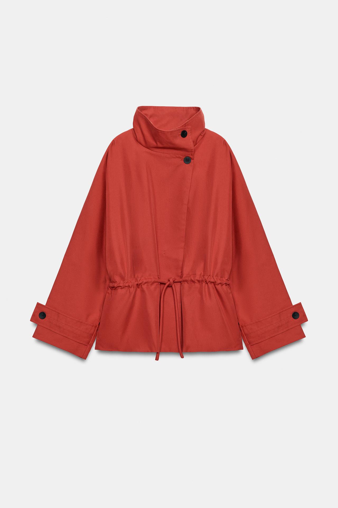ZW COLLECTION OVERSIZED SHORT TRENCH COAT — Brick
