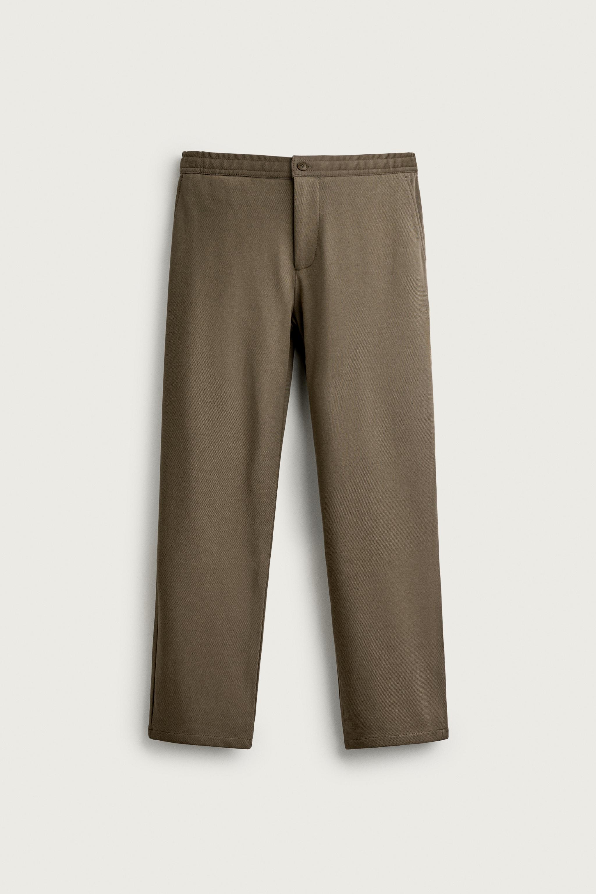 COMFORT REGULAR FIT TROUSERS — Khaki