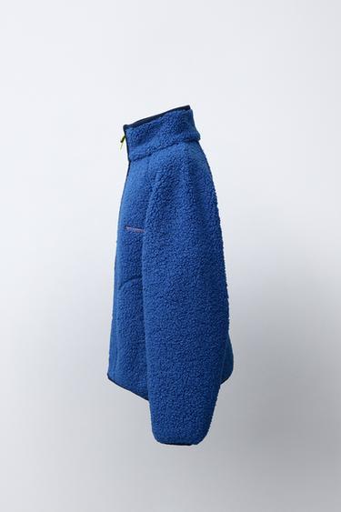 BLOUSON EFFET MOUTON - Bleu roi de Zara - Image 2