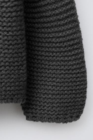 Zara CHUNKY KNIT CARDIGAN - Grayish