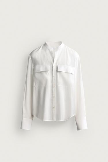 CAMISA FLUIDA RELAXED FIT - Blanco roto de Zara