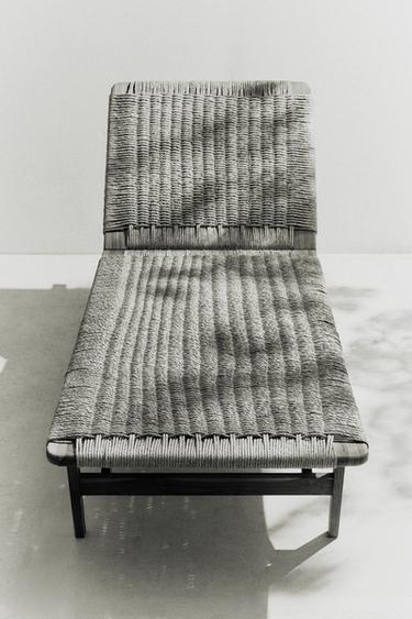 TEAK OUTDOOR LOUNGER - Light beige by Zara
