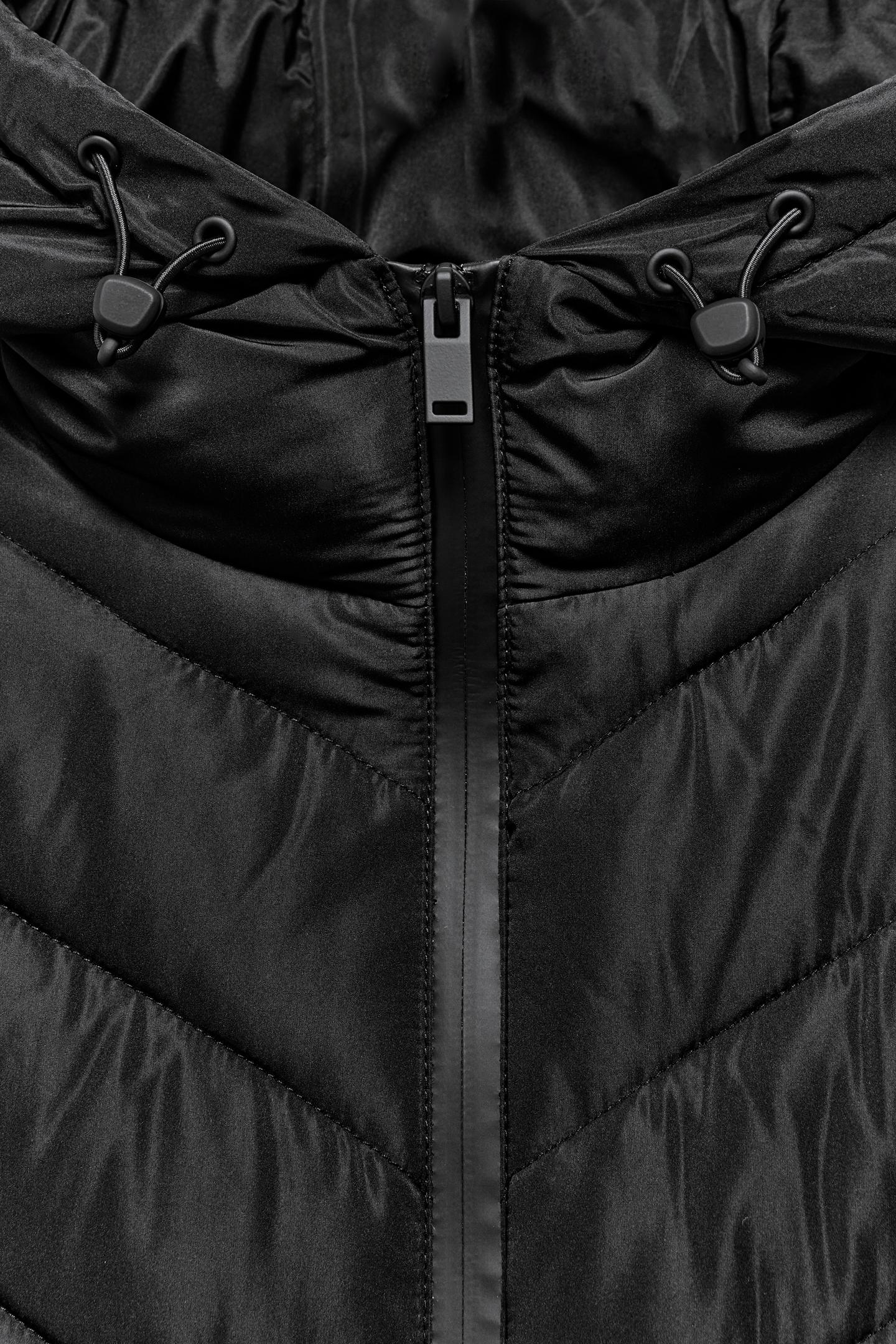 Женская куртка Zara Combination Hooded Puffer, цвет: Чёрный — фото 3