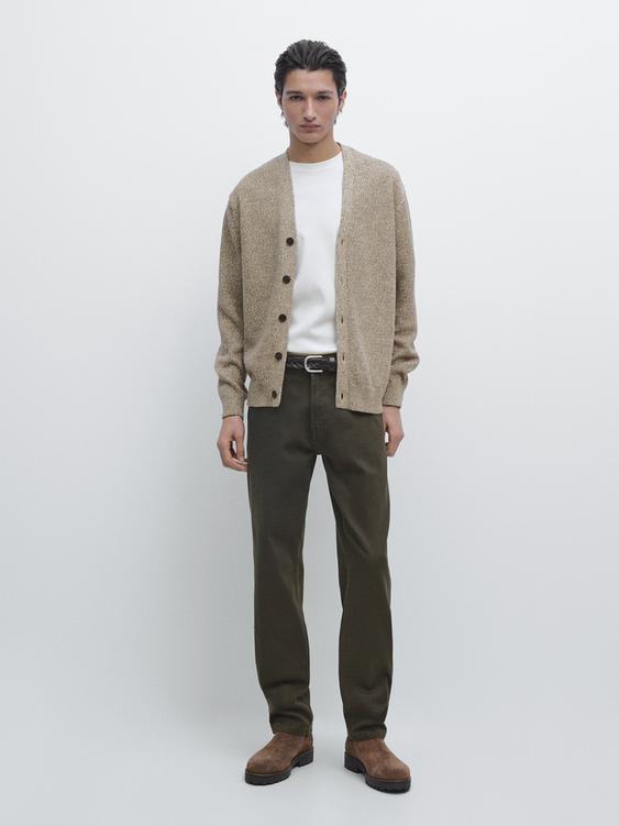 Cotton knit cardigan with buttons