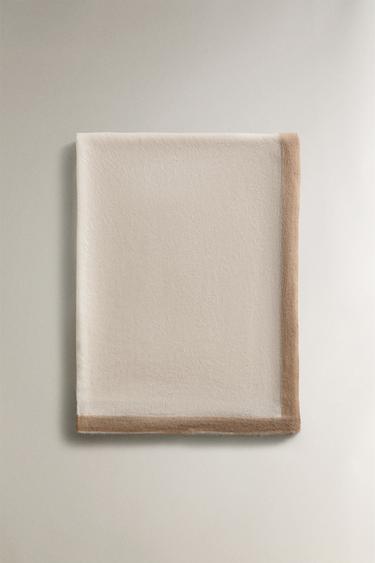 Zara CASHMERE BLANKET - Oyster-white