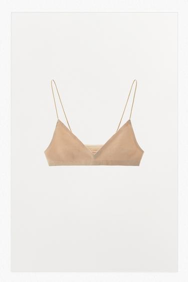 БЕСШОВНЫЙ БЮСТГАЛЬТЕР НА БРЕТЕЛЯХ — бежевый от Zara