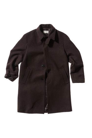 ABRIGO 100% LANA - Chocolate de Zara