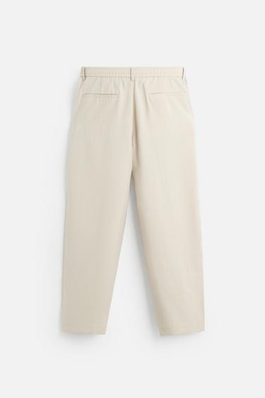 FLOWING PLEATED TROUSERS - Light beige by Zara - Image 7