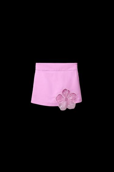 Zara FLORAL SKORT - Light fuchsia - Image 0