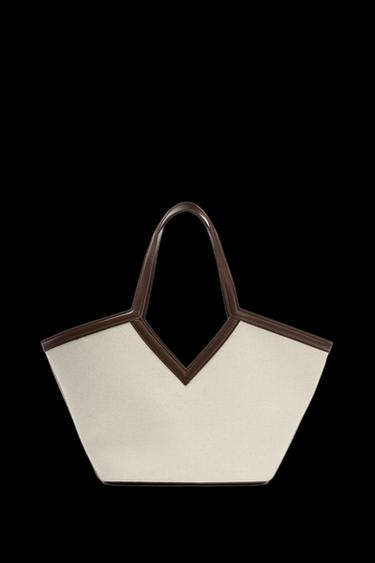 Zara CANVAS TOTE BAG - Ecru