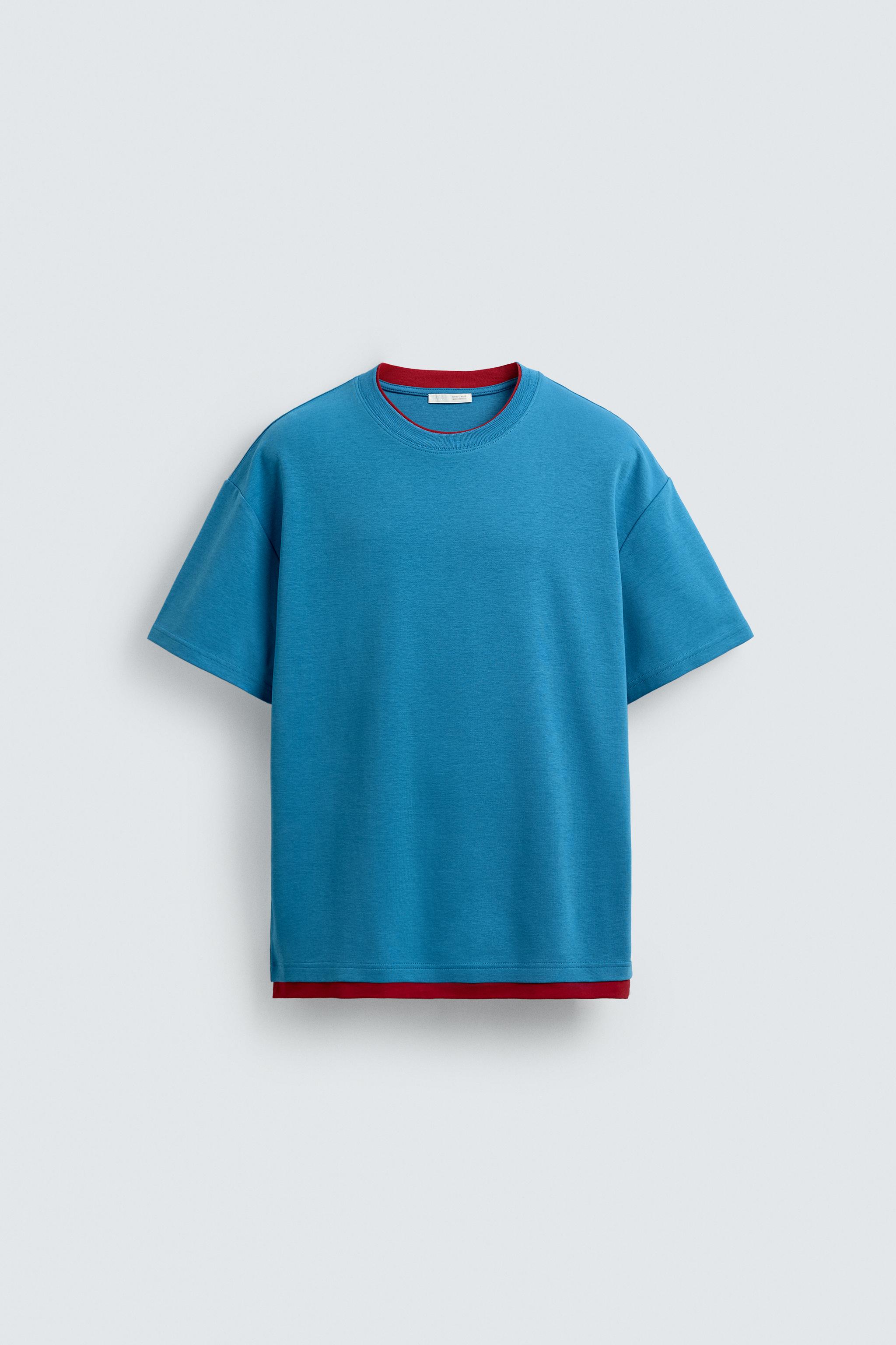 CONTRAST DOUBLE TRIM T-SHIRT