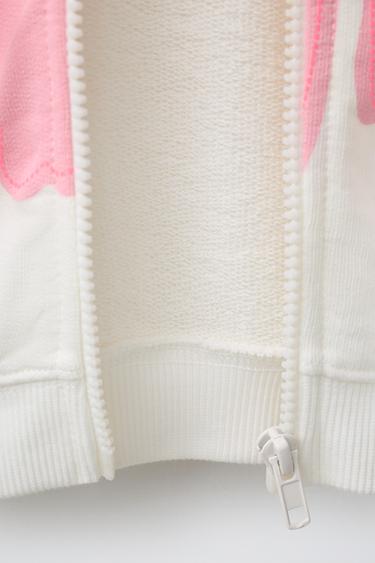 SWEAT À CAPUCHE IMPRIMÉ HIBISCUS - Blanc cassé de Zara - Image 3