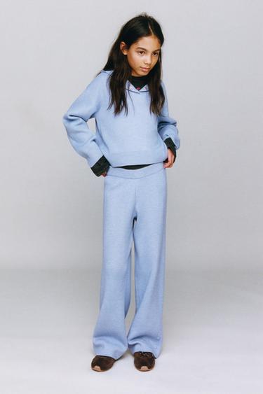 HOODED KNIT JUMPER - Faded blue by Zara