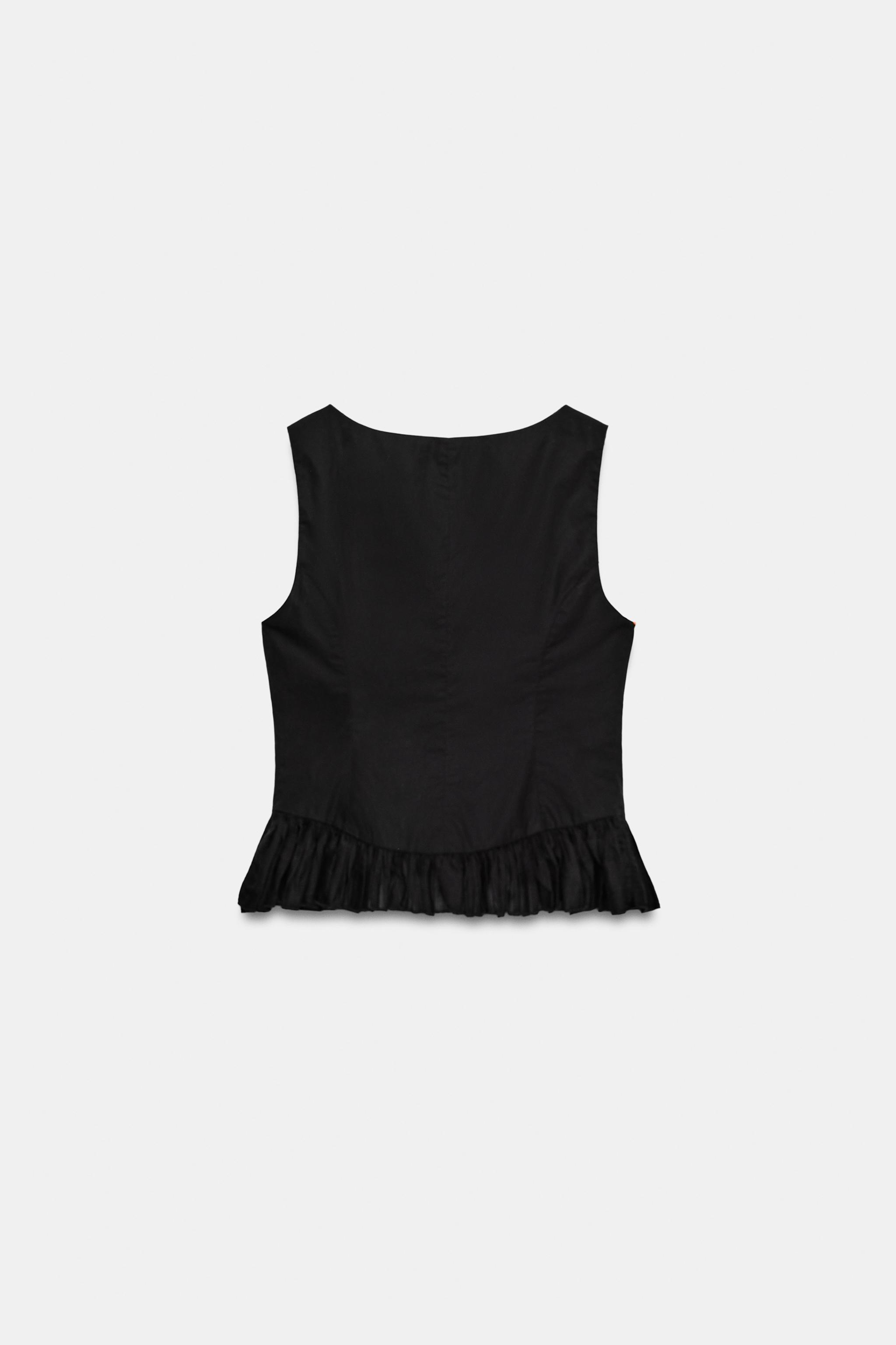Женские рубашки Zara RUFFLED LACE TOP — фото 5