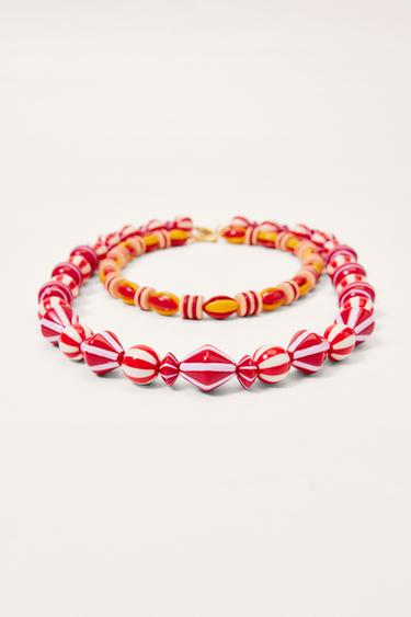 LIMITED EDITION PACK OF 2 STRIPED NECKLACES - Multicoloured by Zara - Image 3