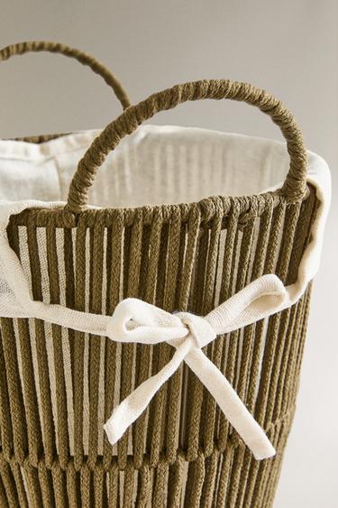 BATHROOM BIN WITH COTTON LINING - Khaki by Zara - Image 3