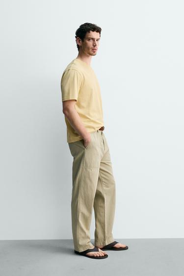 T-SHIRT DE POIDS MOYEN À MANCHES COURTES - Jaune de Zara - Image 3