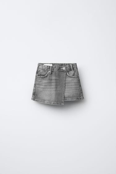FALDA BERMUDA TACHAS - Gris de Zara - Imagen 0