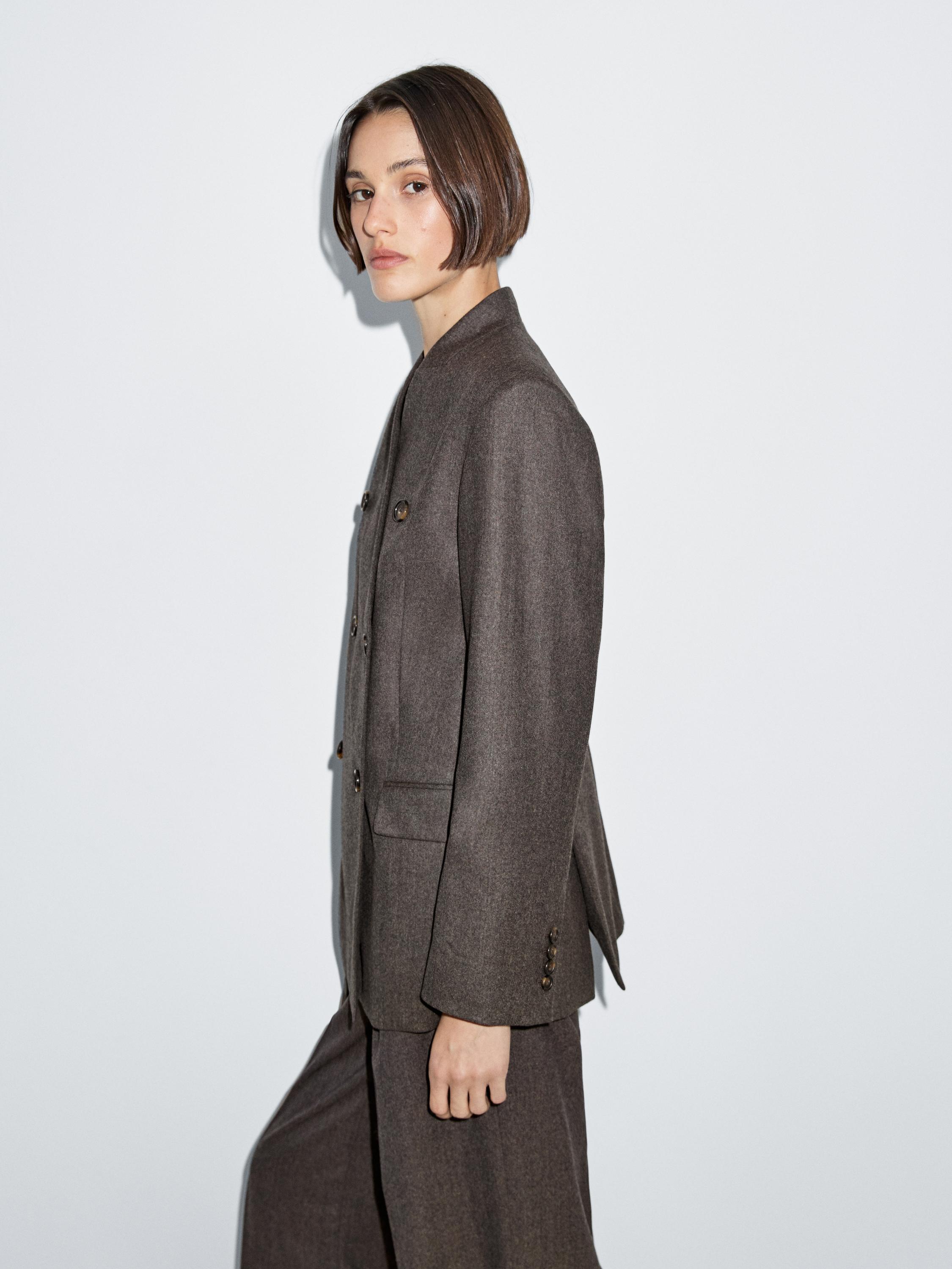Veste de tailleur chinée 100 % laine