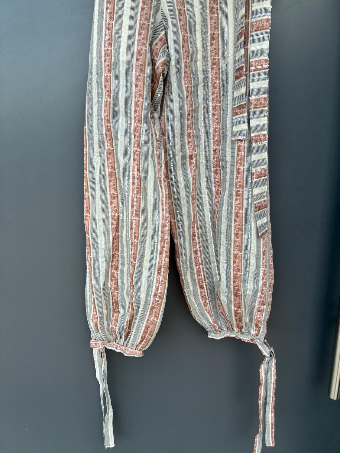 STRIPED SAROUEL TROUSERS WITH BELT - Image 4