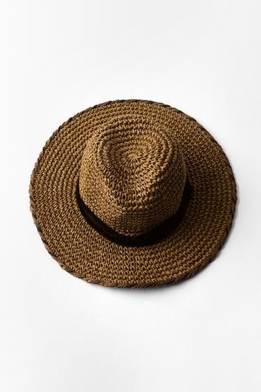 CHAPEAU RUBAN CONTRASTE BORD TORSADÉ - Marron clair de Zara