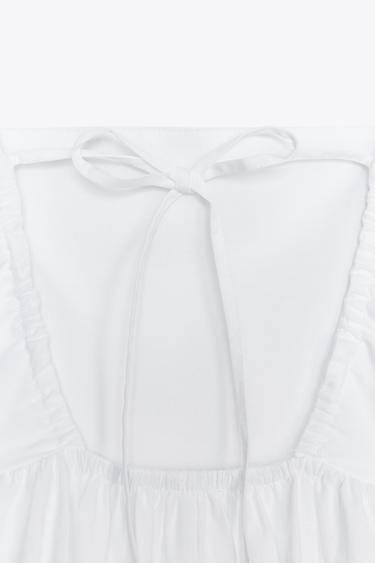 ROBE MIDI À PANNEAUX EN POPELINE - Blanc de Zara - Image 7
