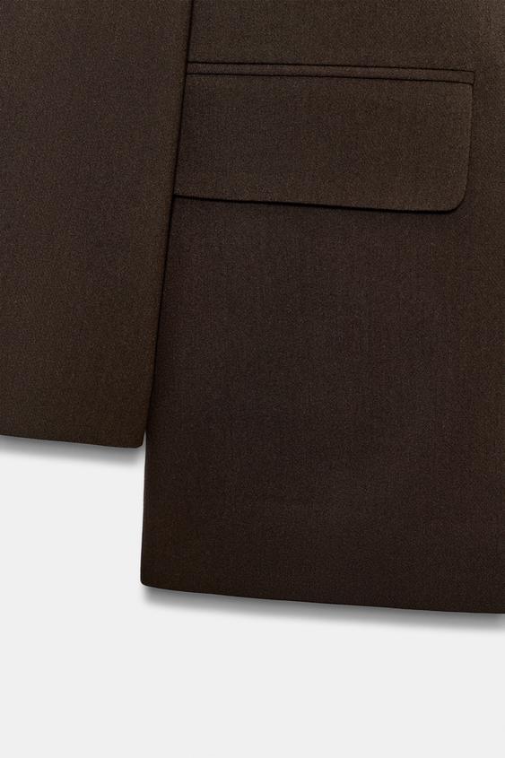 OVERSIZED DOUBLE-BREASTED BLAZER - Brown by Zara - Image 8